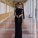 Sexy Solid Color Lace-up Maxi Dress FL-JY24115