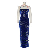 Gold Velvet Hollow Out Light Bodycon Dress ZSD-0661