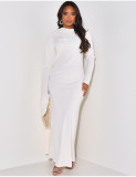 Solid Color Long Sleeve Maxi Dress LS-0405