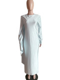 Solid Color Long Sleeve Maxi Dress LS-0405
