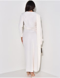 Solid Color Long Sleeve Maxi Dress LS-0405