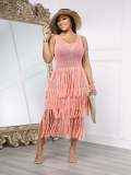Knit Hand Crochet Beach Tassel Mesh Dress CM-8721