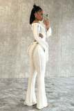 Hollow Out Backless Knits Slim Jumpsuit YS-2405
