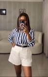 Casual Stripe Long Sleeve Shirt QODY-6027
