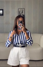 Casual Stripe Long Sleeve Shirt QODY-6027