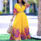 Fashion Print V Neck Top And Pants 2 Piece Set GCZF-8522