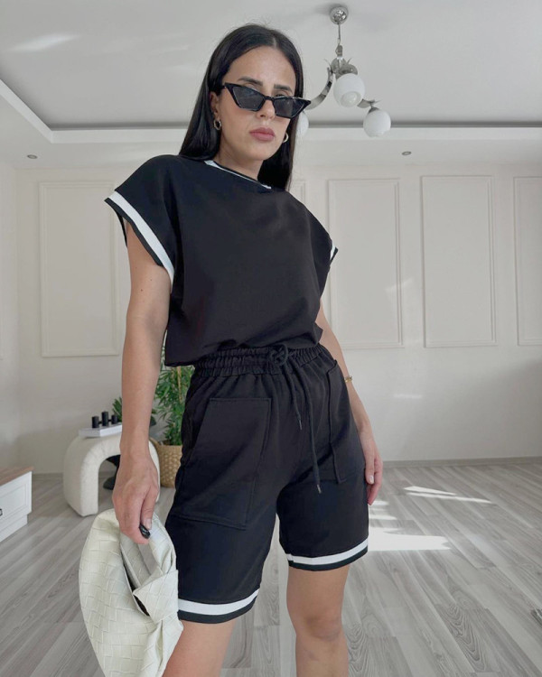 Casual Tank Tops Sport Two Piece Shorts Set SSNF-211411