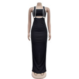 Sexy Wrap Chest And Sling Jumpsuit 2 Piece Set BY-6950