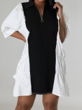 Casual Color Block Fashion Loose Dress SFY-408