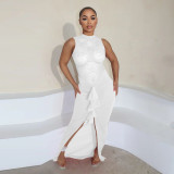 Sexy See Through Lace Patchwork Long Dress YF-10712