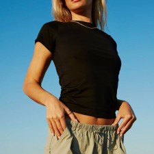 Solid Color Slim Short Sleeve T Shirt GYSM-W0541