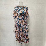 Casual Half Sleeve O Neck Print Dress GYSM-W0527