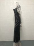 Satin Lace Up Sexy Fishtail Dress Nightgown GYSM-W0503
