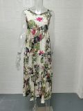 Plus Size Fashion Sleeveless O Neck Print Dress GYSM-W0094