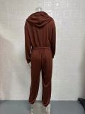Solid Color Hooded Loose Jumpsuit GYSM-W0729