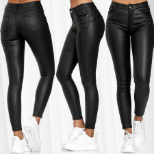 Solid Color PU Leather Pencil Pant GYSM-W0313