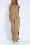 Solid Color Pullover V-Neck Dress Cardigan Jacket Set GYSM-W0743