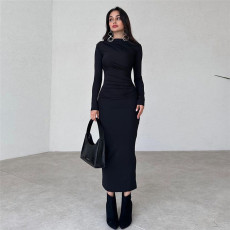 Solid Color Long Sleeve Slim Maxi Dress GYSM-W0723
