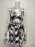 Fashion Backless Houndstooth Print Casual Dress GYSM-W0501