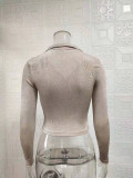 Pleated Lapel Single Breasted Long Sleeve Shirt GYSM-W0292