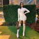 Solid Long Sleeve Sexy Buckle Sock Dress Two Piece Set GYSM-W0316