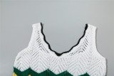 Contrast Color Sleeveless Knits Mini Dress XEF-45315