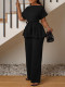 Solid Color Strappy Top Wide Leg Pants Casual Set MIL-T110