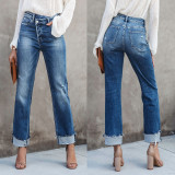 Fashion Washed Loose Casual Jeans GYAN-3203