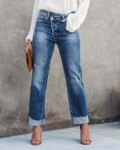 Fashion Washed Loose Casual Jeans GYAN-3203