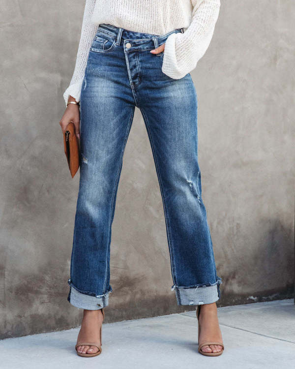 Fashion Washed Loose Casual Jeans GYAN-3203