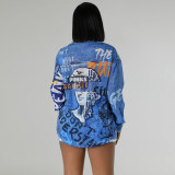 Printed Long Sleeve Shirt Shorts Two Piece Set CYA-901198