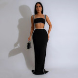 Solid Color Sleeveless Sling Split Maxi Dress CYA-901205