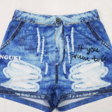 Printed Long Sleeve Shirt Shorts Two Piece Set CYA-901198