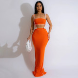 Solid Color Sleeveless Sling Split Maxi Dress CYA-901205