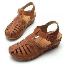 Round Toe Hollow Out Baotou One Buckle Strap Sandals GYUX-087