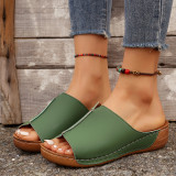 Slope Heel Slippers Thick Bottom Sandals GYUX-21231