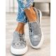 Snake Print Colorblocked Flat Canvas Shoes GYUX-6468