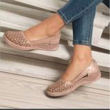 Hollow Out Solid Color Single Shoes Low Heeled Sandals GYUX-304