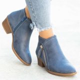 Side Zipper Mid Heel Martin Short Boots GYUX-387