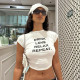 Letter Print Short Sleeve T Shirt DLSF-23L41260