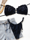 Sexy Tie Up Low-waisted Bikini Two Piece Swimsuit CSYZ-588W