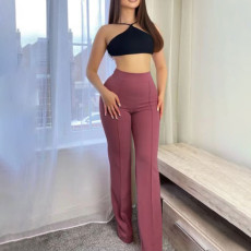 Casual Loose Solid Wide Leg Pants GHYX-027