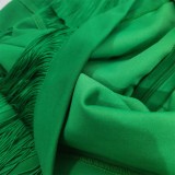 Plus Size Solid Color Tassel Patchwork Half Body Skirt GKEN-200303