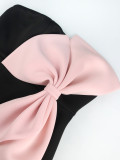 Sexy One Shoulder Color Contrast Bowknot Gown Dress GKEN-030304