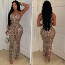 Sexy Mesh See Through Maxi Dress BY-6942