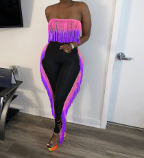 Sexy Backless Gradient Tassel Two Piece Pants Set YS-2408
