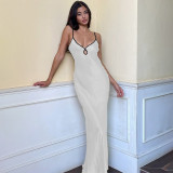 Sexy Sling Tie Up Backless Maxi Dress LJSF-D2C11478W
