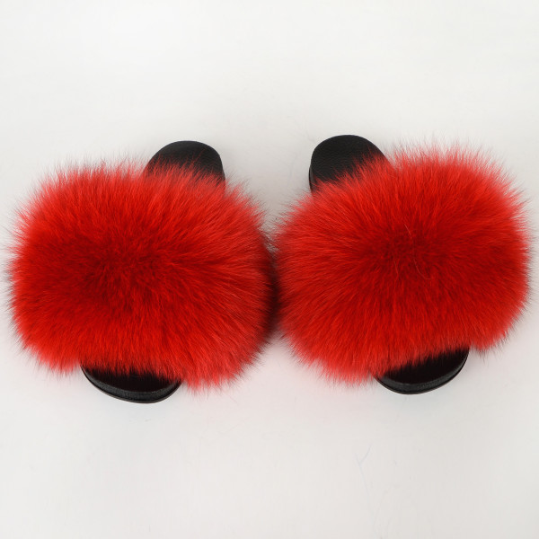 Solid Color Fur Slippers Sandals GZLF-B-265