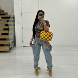 Plus Size Fashion Personalised Jeans QYXZ-9174
