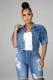Bubble Short Sleeve Fashion Denim Coat GQDH-1066